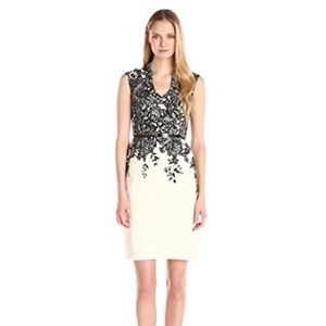 Adrianna Papell Mandarin Neckline Sheath Dress
